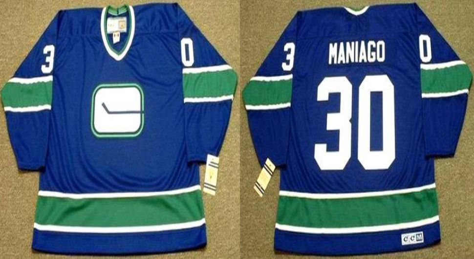2019 Men Vancouver Canucks #30 Maniago Blue CCM NHL jerseys->vancouver canucks->NHL Jersey